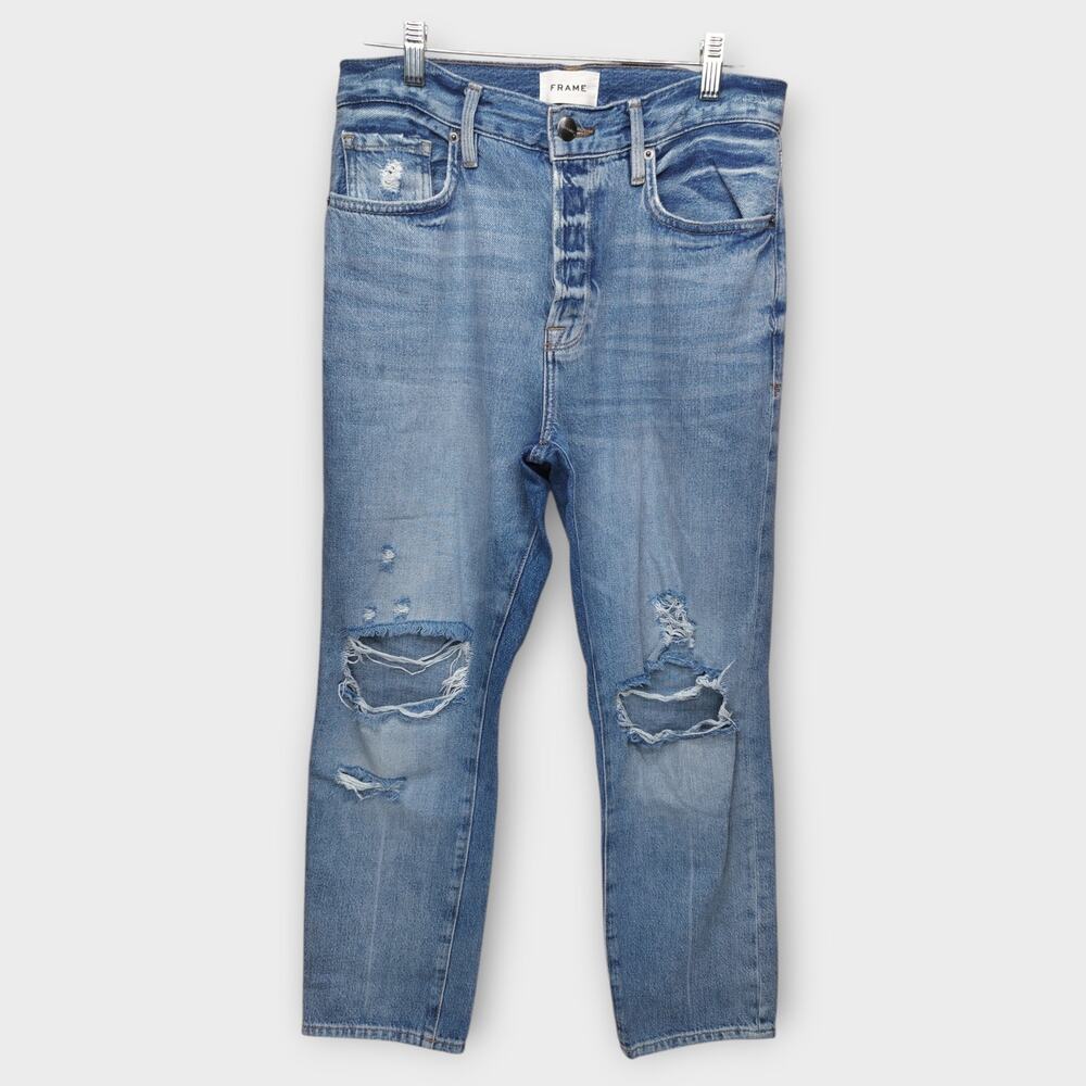 Womens FRAME Le Original Distressed Blue Jeans Size 28